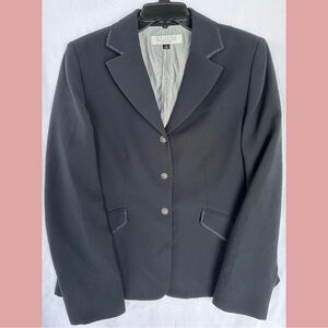 Studio Tahari navy blue buttoned up womens blazer.